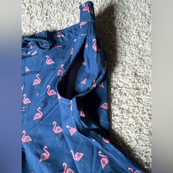 Men’s XL Trinity Blue Flamingo Print Swim Shorts - Picture 2 of 7